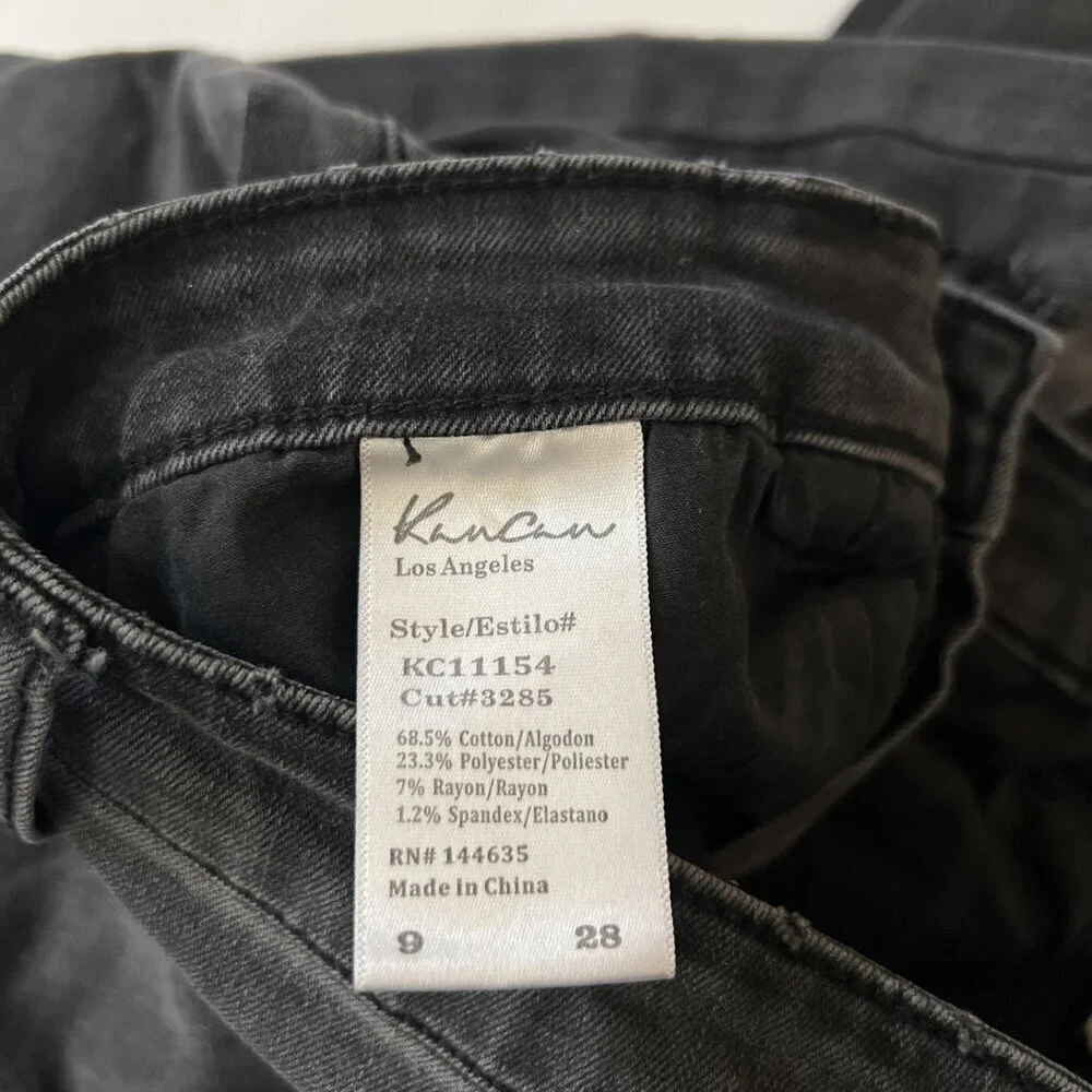 Kancan Black Distressed Studded Raw Hem Ankle Skinny Jeans